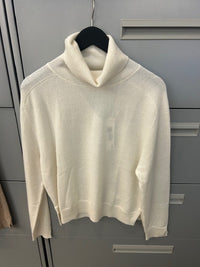 Notshy Ecru Pola Relaxed Turtleneck Sweater