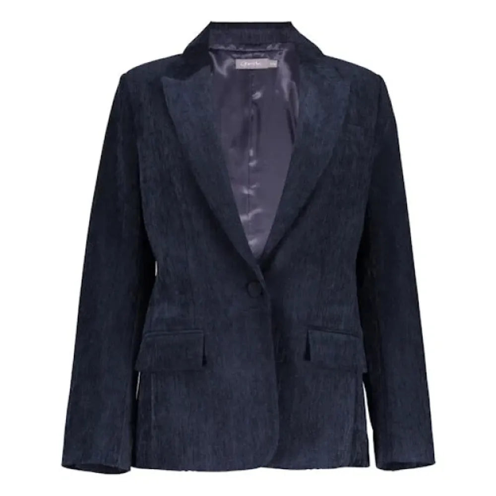 Geisha Women's Velvet Textured Blazer -  Indigo