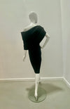 Greta Constantine Bon Chance Draped Neckline Fitted Dredd W/ Slit