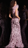 Jovani Mermaid Sequin Gown with Ostrich Feather Details