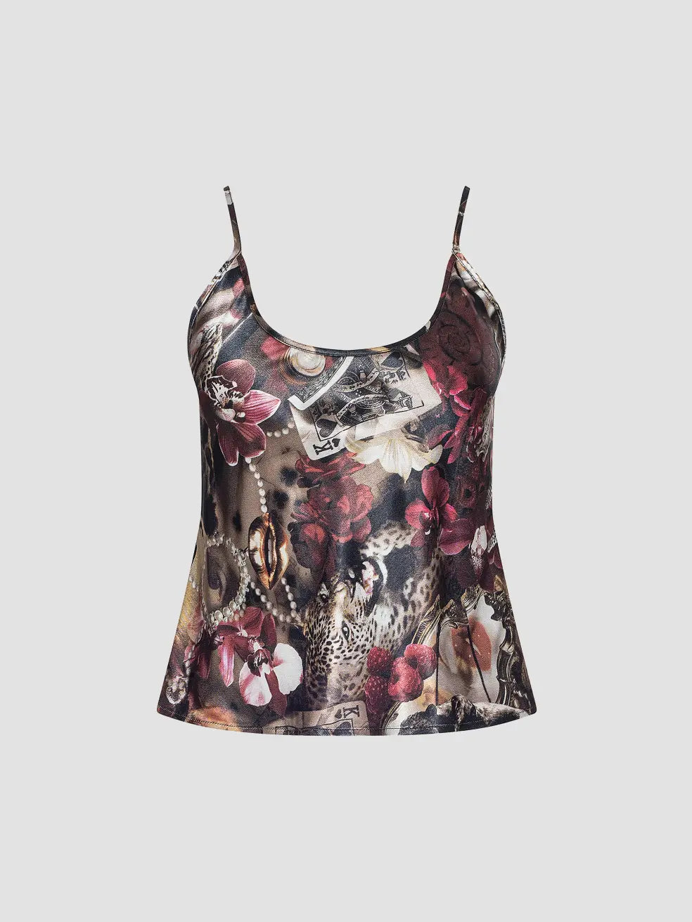 Camisole à col en U de l’agence Charmy, bordeaux, taille L, collage de luxe