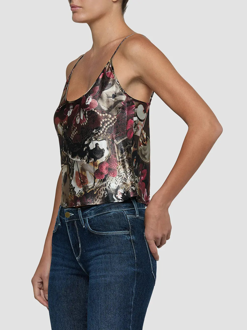 Camisole à col en U de l’agence Charmy, bordeaux, taille L, collage de luxe