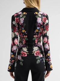 Alice + Olivia Freya Knitted Nipped Waist Button Down Top Hollywood Dreams