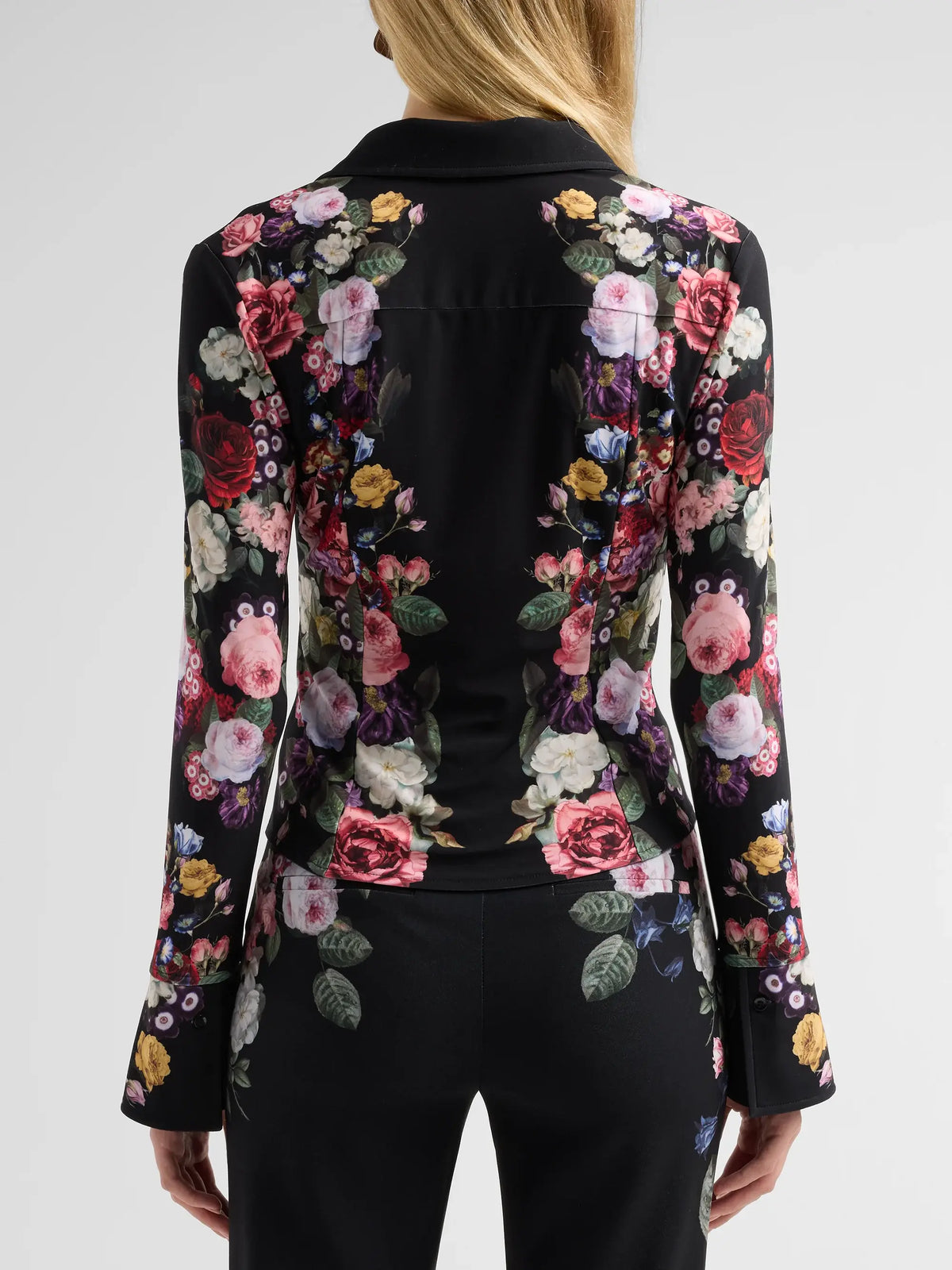 Alice + Olivia Freya Knitted Nipped Waist Button Down Top Hollywood Dreams
