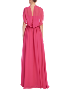 Robe bustier Badgley Mischka avec foulard Magenta