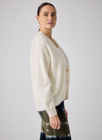 NOTSHY 4703110C LEE FUR 3 BUTTON V-NECK CARDIGAN