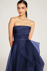 Theia Teresa Strapless Draped Gown