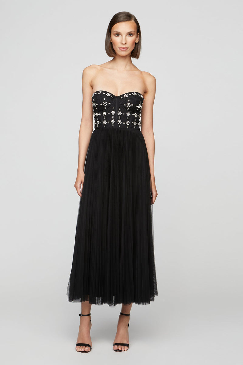 THEIA 88113396 ALESSIA STRAPLESS MIDI DRESS