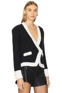 L'Agence Georgia Contrast Cardigan Blazer