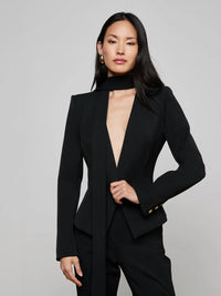 L'Agence Romy Tie Neck Blazer