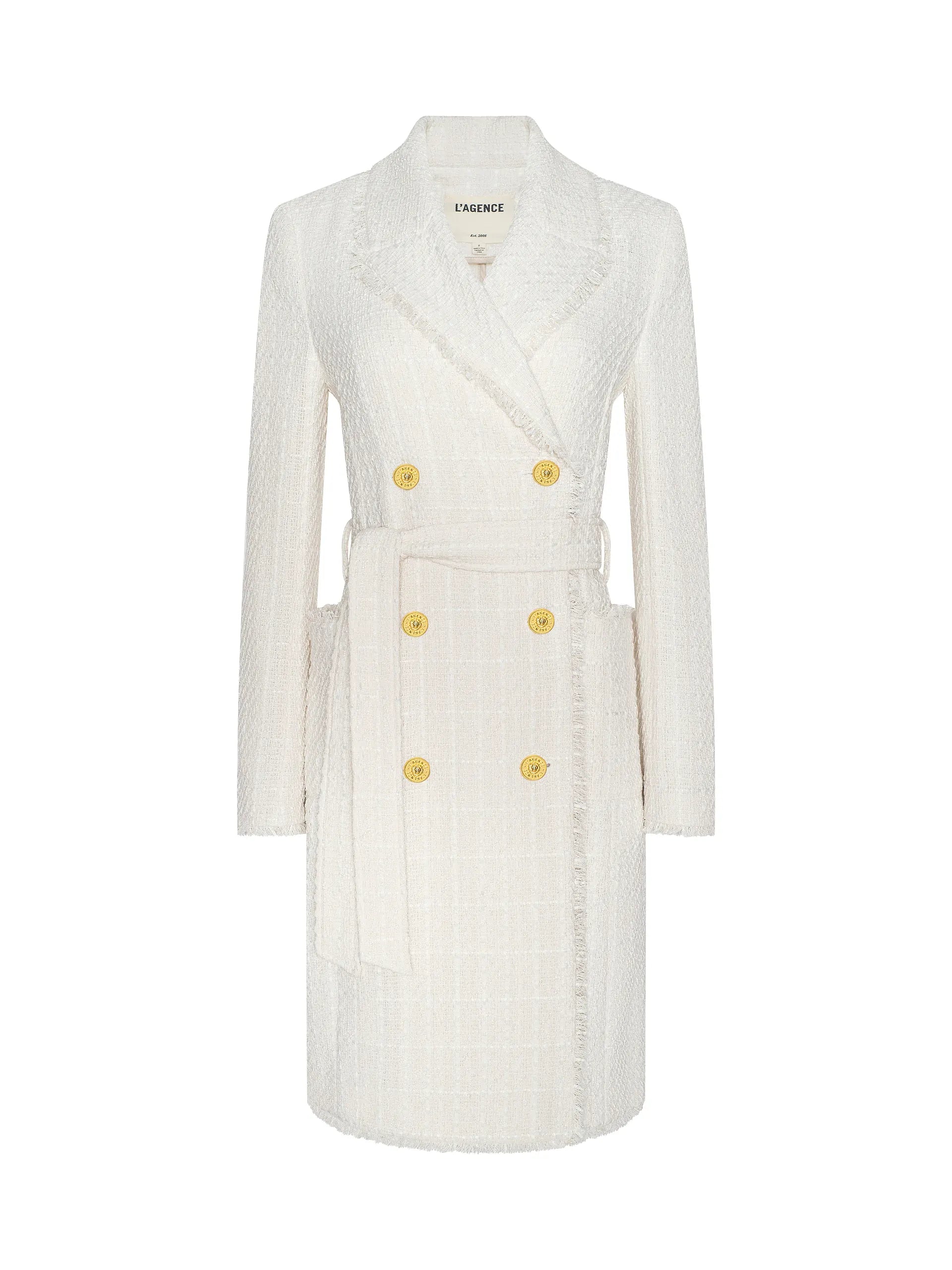 L'Agence Cooper Tweed Trench Coat