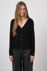 Gilet en maille de cachemire biologique Repeat - Noir
