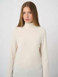 Repeat 100512-1002 pull en maille de cachemire biologique Crème
