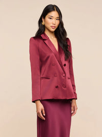 L'Agence Sena Double-Breasted Blazer Merlot Red