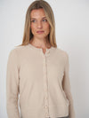 Repeat Cropped Organic Cashmere Cardigan With Pearl Buttons