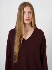 Repeat 104597-1804 pull en maille de cachemire biologique Chocolat