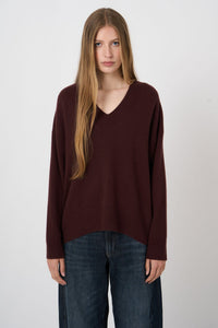Repeat 104597-1804 pull en maille de cachemire biologique Chocolat