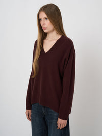 Repeat 104597-1804 pull en maille de cachemire biologique Chocolat