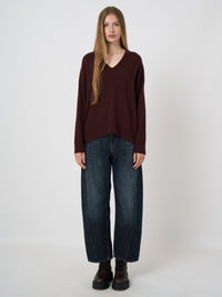 Repeat 104597-1804 pull en maille de cachemire biologique Chocolat
