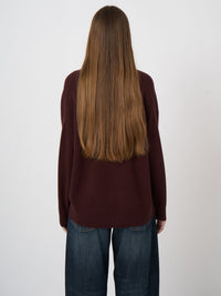 Repeat 104597-1804 pull en maille de cachemire biologique Chocolat