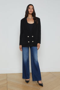 L'Agence Eileen Knit Boyfriend Cardigan Blazer