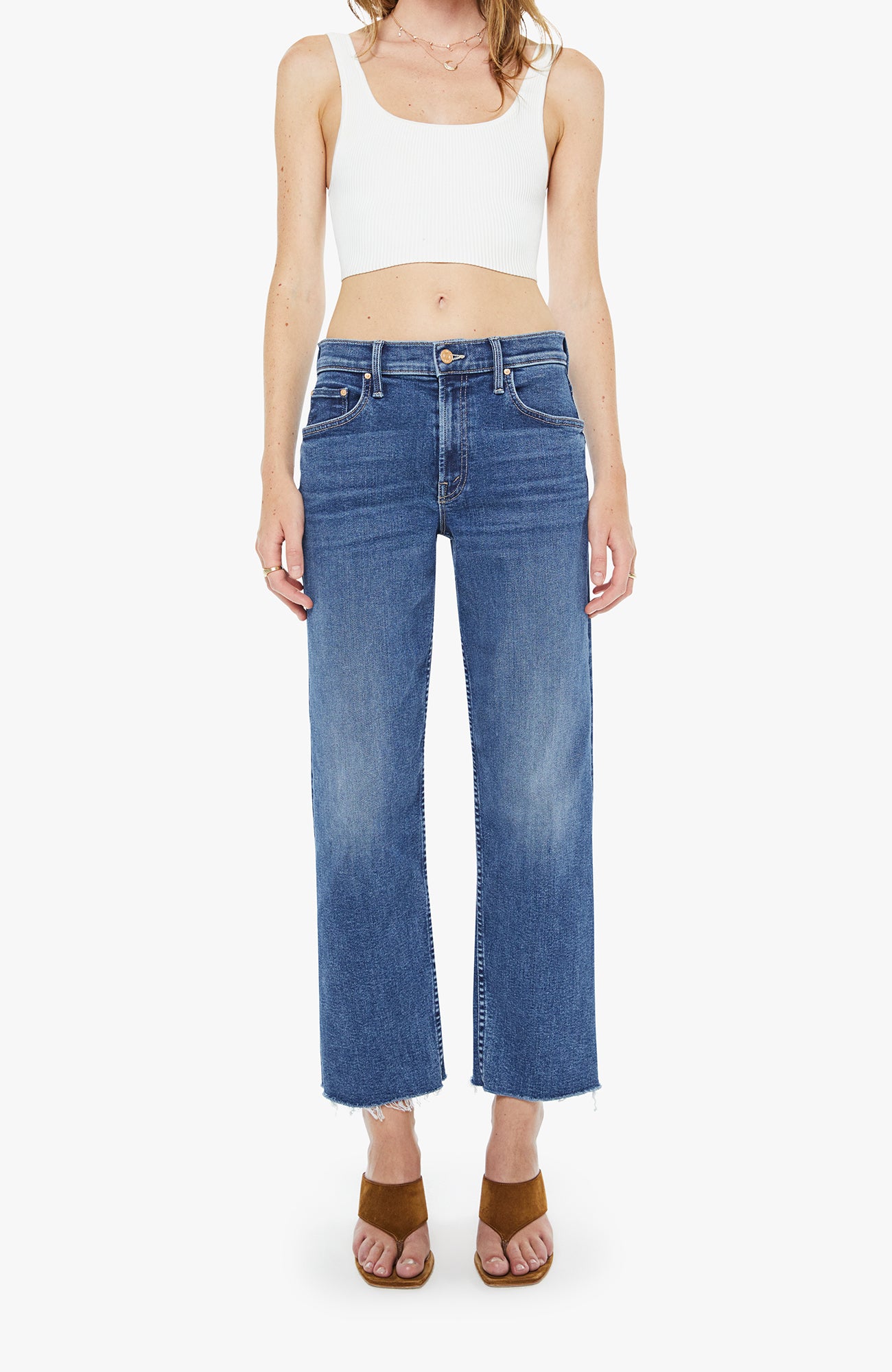 Mother The Newbie Ankle Fray Jean