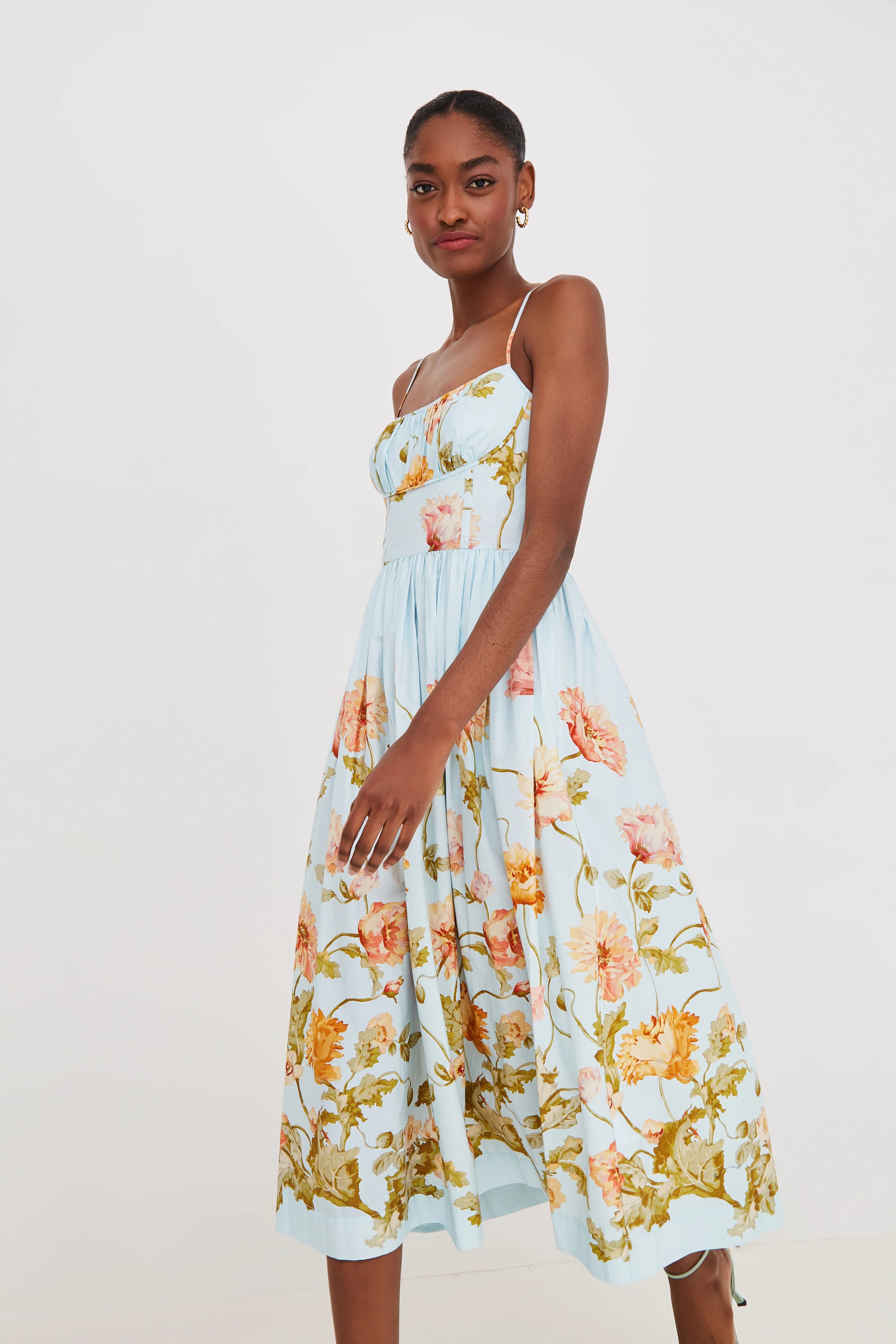 Robe Midi Alba Cara Cara Lockwood Flora Ciel