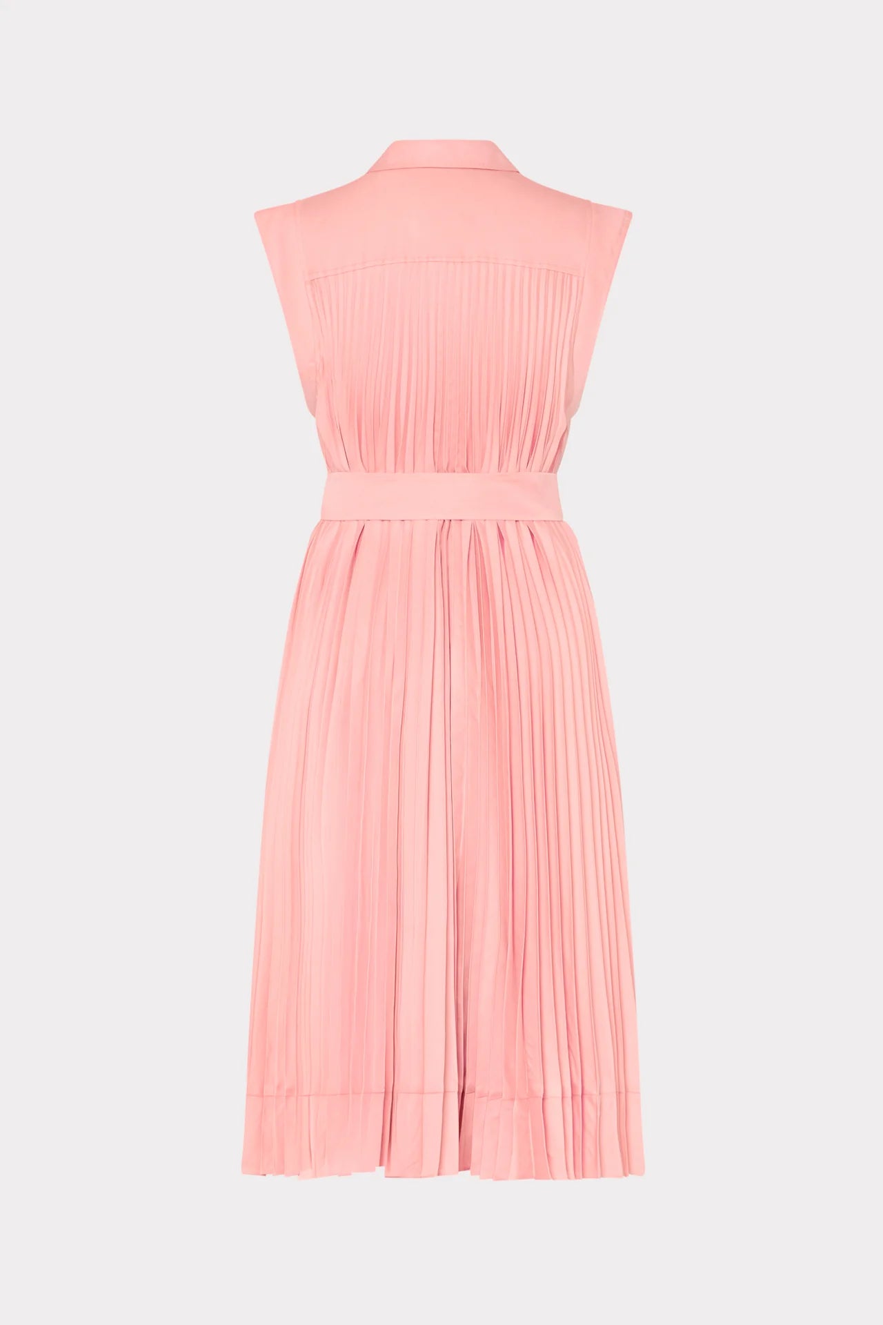 Milly Johanna Pleated Twill Midi Dress