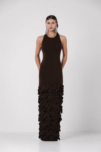 Catherine Regehr Racer-Neck Sheath Gown With Swinging Ovals