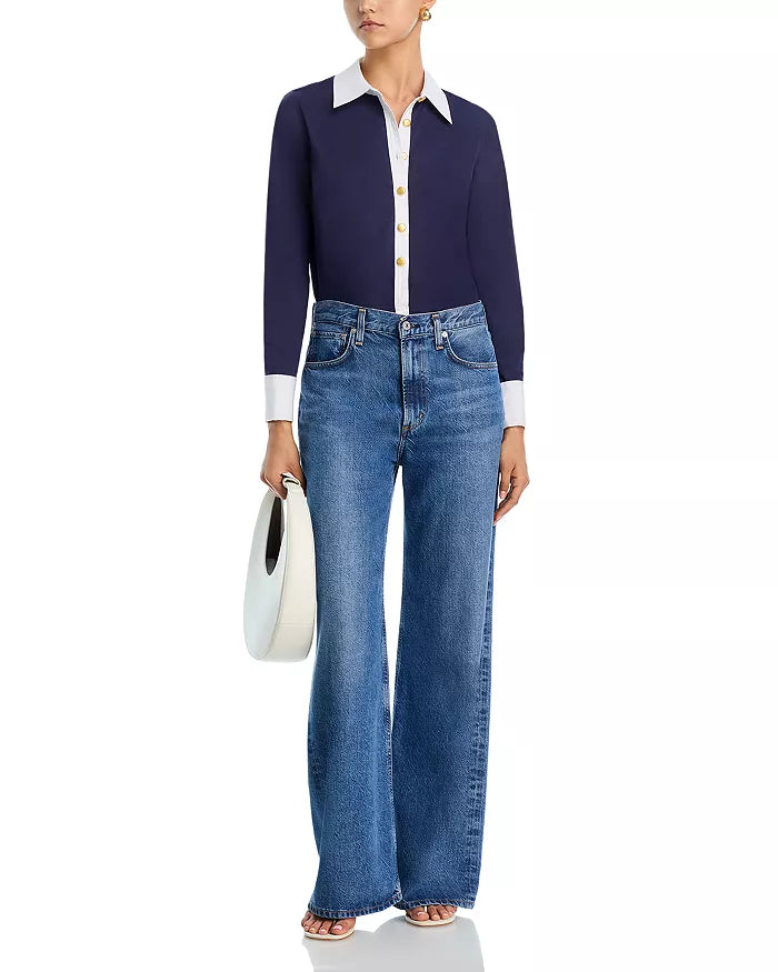 L'Agence Leslie French Cuff Bodysuit