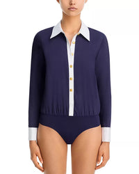 L'Agence Leslie French Cuff Bodysuit