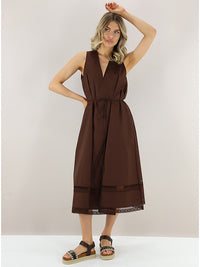 Robe col V Twinset liqueur de café