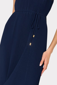 Robe midi plissée Milly Nalani Marine