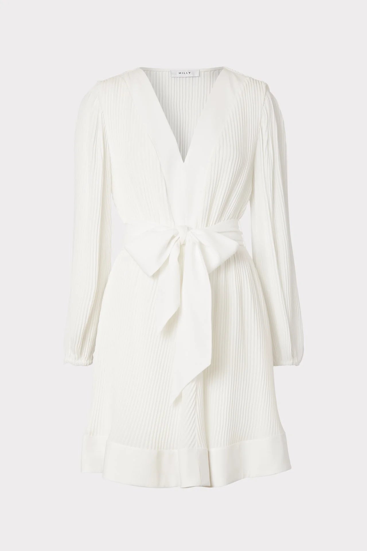 Milly Liv Pleated Mini Dress White