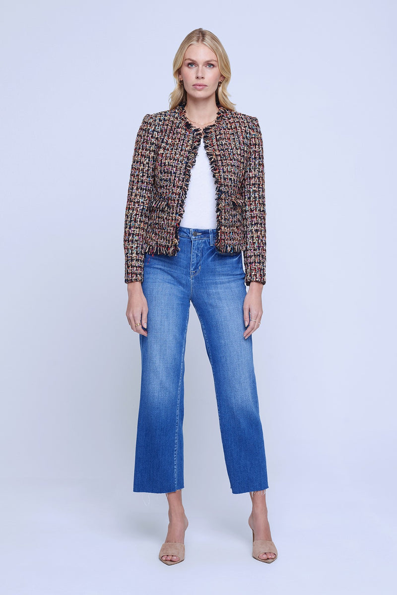 L'Agence Angelina Multi-Color Tweed Jacket