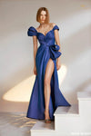 Tarik Ediz One Shoulder Bow Gown