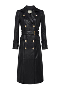 L'Agence Celina Leather Trench Coat