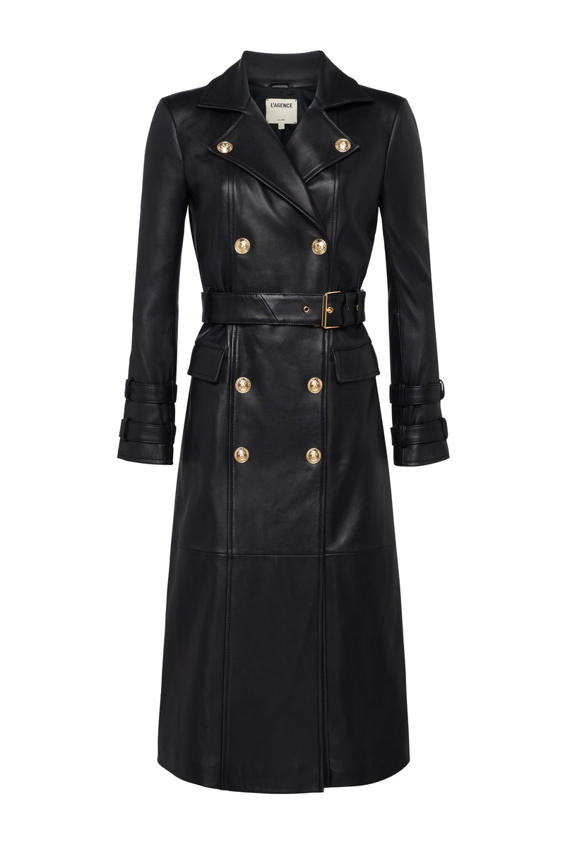 L'Agence Celina Leather Trench Coat