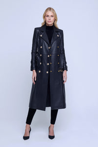 L'Agence Celina Leather Trench Coat