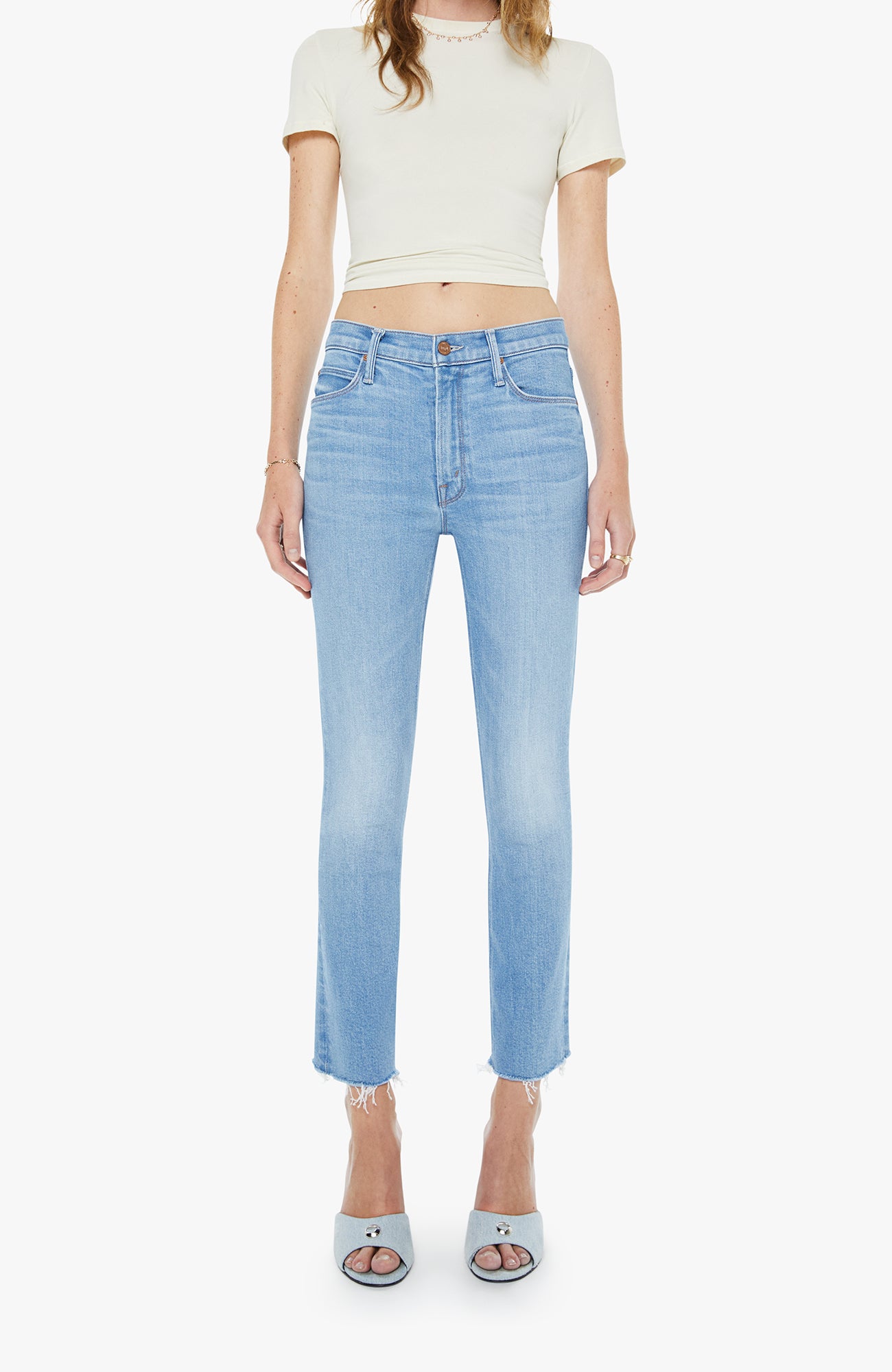 Mother Jean The Mid Rise Dazzler Crop Fray Satisfy Your Cravings