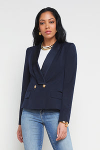 L'Agence Imogen Satin Lapel Blazer