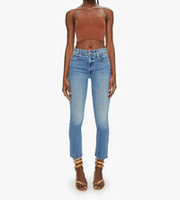 MOTHER The Mid Rise Dazzler Ankle Fray Jean