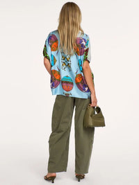 Essentiel Kos T-Shirt With Silk Scarf Back Steel Pulse