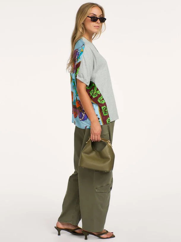 Essentiel Kos T-Shirt With Silk Scarf Back Steel Pulse