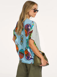 Essentiel Kos T-Shirt With Silk Scarf Back Steel Pulse