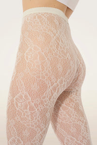 Wolford Infinite Rose Net Tights Deep Night