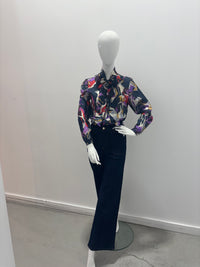 Chemise Marella Nastro Bleu marine à motifs de chevaux