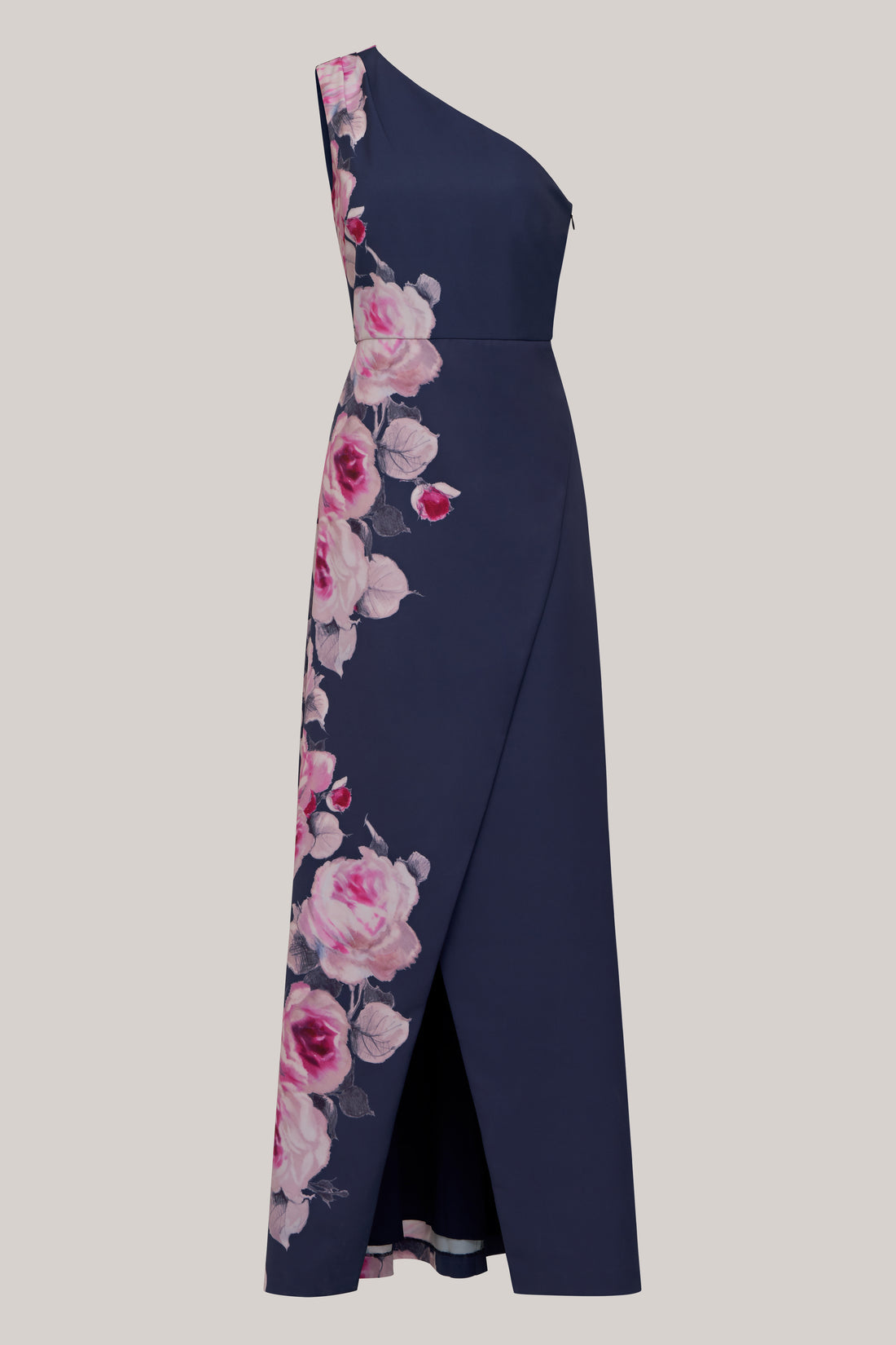 La Petite Robe de Chloe One Shoulder Gown Deep Navy