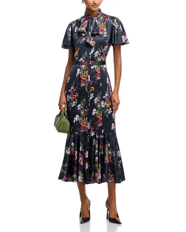 Robe Willow Bouquet Iris Cinq a Sept Noir Multi