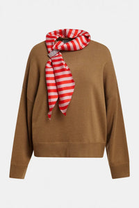 Essentiel CC05 Kurtis Pull avec écharpe Camel Club